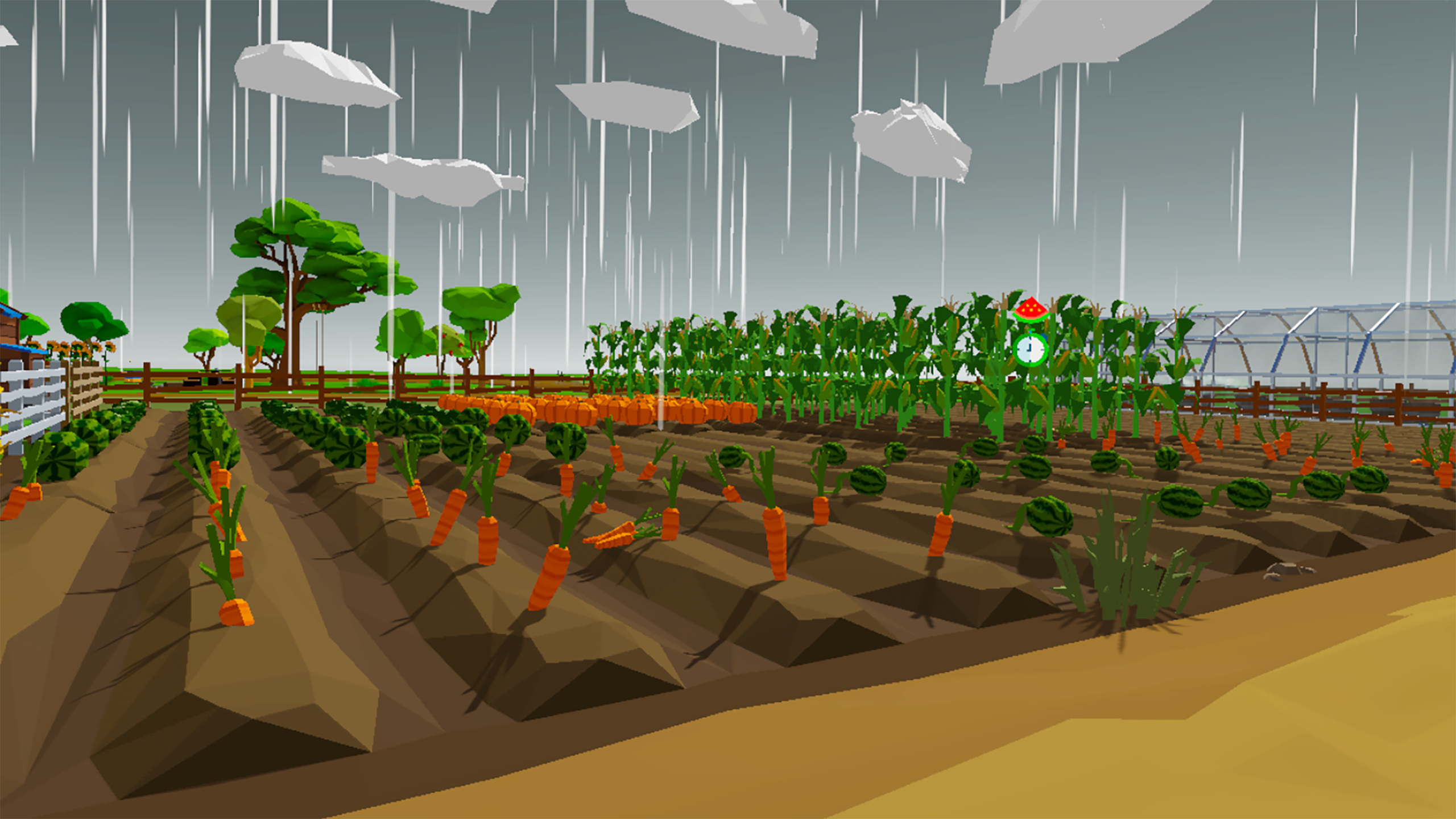 Image of crops in the rain