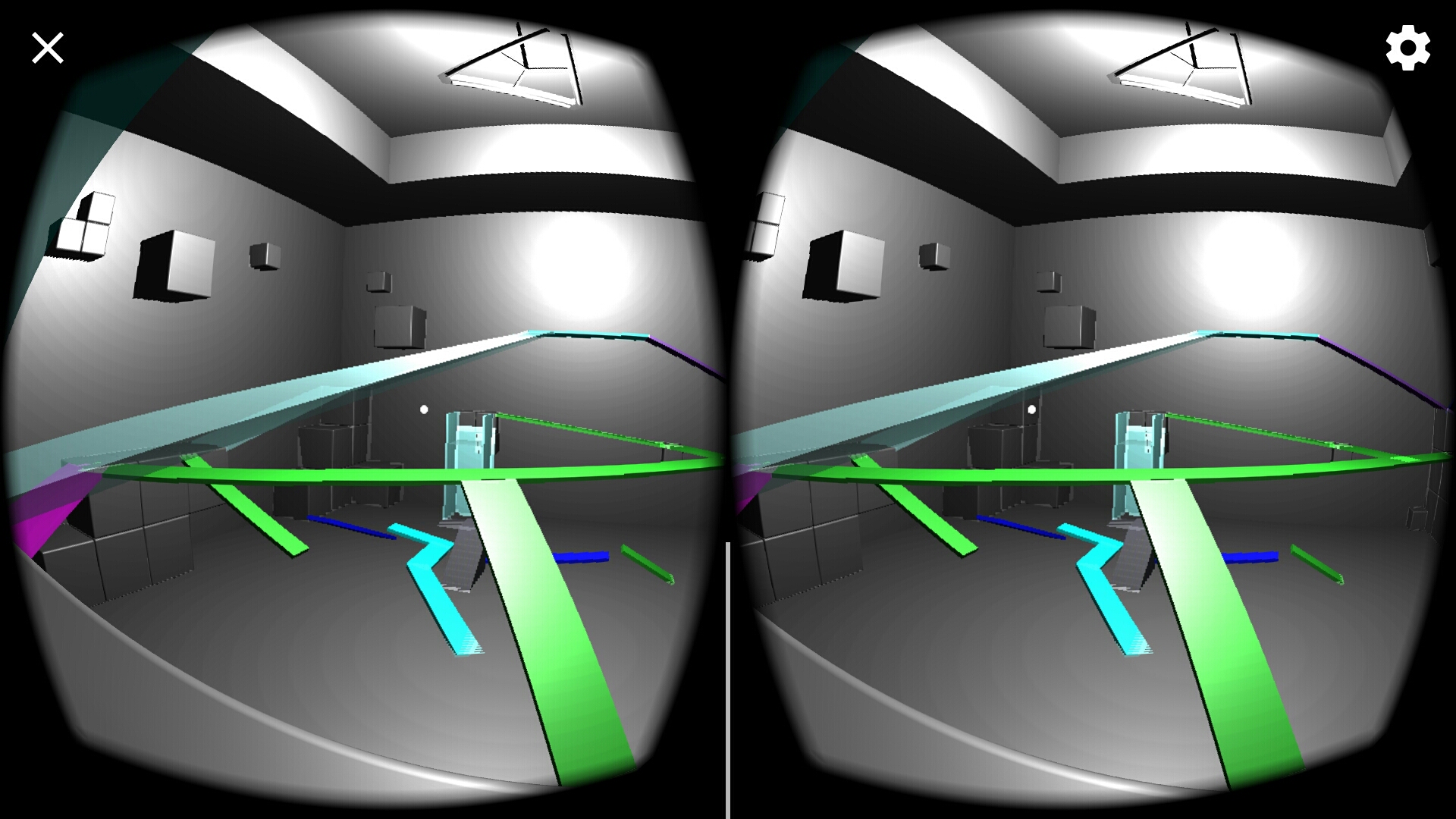 binocular view of VR Playground